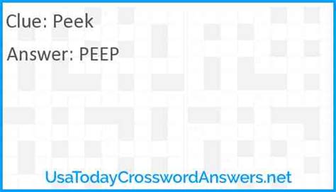 This crossword clue was last seen on 25 March 2023 in The Sun Coffee Time Crossword puzzle Possible Answer. . Peek crossword clue